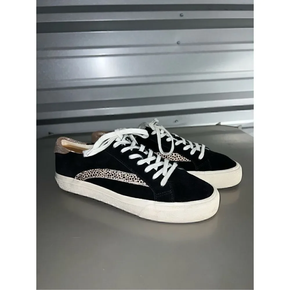 Madewell Black Suede & Leopard print Sneakers Size 9